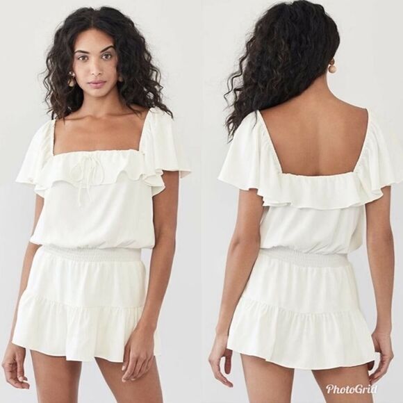 Revolve Amanda Uprichard Ali Romper In Ivory White Richer - Picture 1 of 9